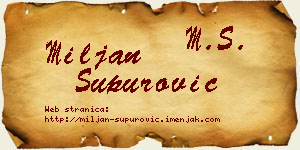 Miljan Supurović vizit kartica